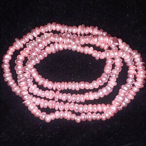 Pink Fresh Water Seed Pearl 30” Necklace